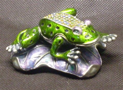 Vintage Pewter Frog Round Trinket Box Oden Inc Phillipsburg NJ 